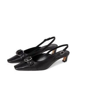 Michael Kors Jaden Kitten Sling 2 inch Heels Black Leather Pumps New size 7